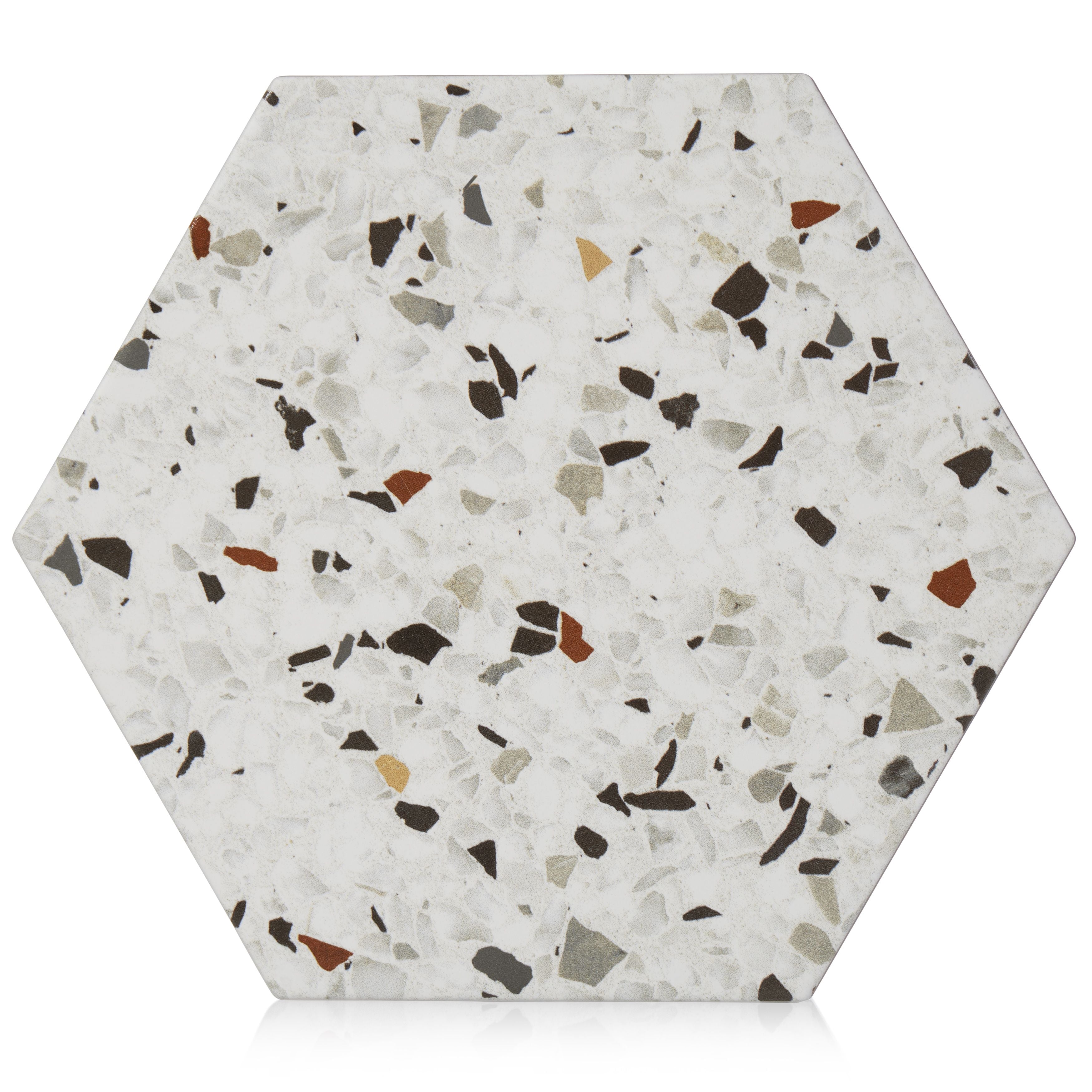 8x10 Hexagon Spark Mix porcelain tile - Industry Tile